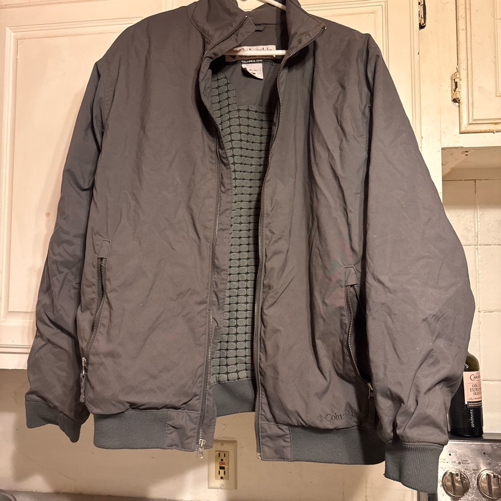 Columbia Men's Charcoal bomber jacket size large tall vintage